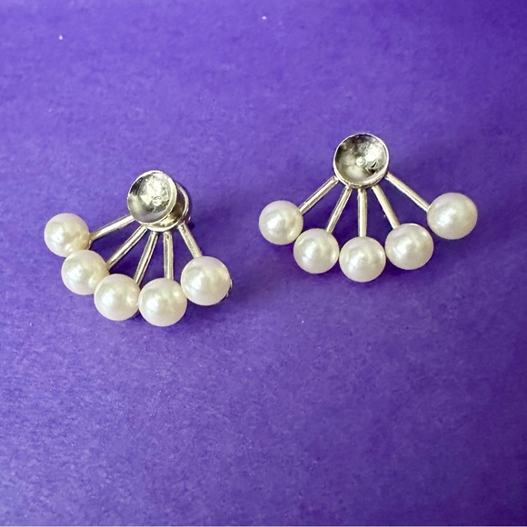 Vintage DIOR Rare Authentic Pearl Burst Behind-the-Lobe Earrings - Picture 2 of 8
